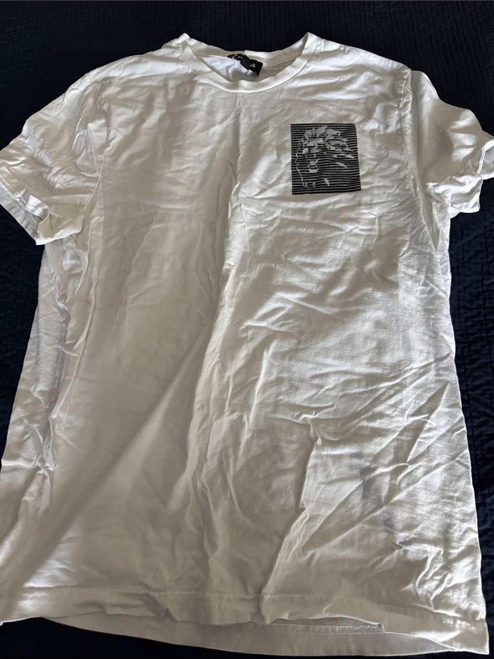 Express White Short Sleeve Tee with Black Graphic